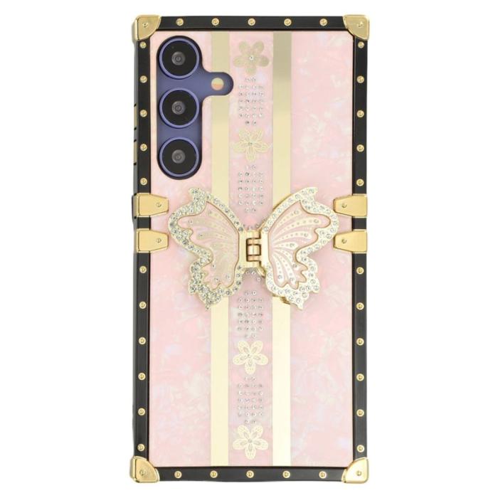 OEM - Samsung Galaxy A55 5G Skal TPU + PC Electroplaterad Fjäril - Rosa