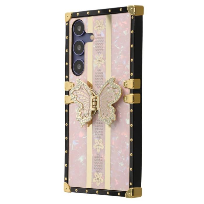 OEM - Samsung Galaxy A55 5G Skal TPU + PC Electroplaterad Fjäril - Rosa