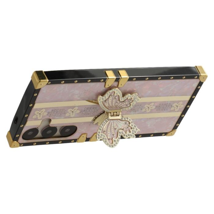 OEM - Samsung Galaxy A55 5G Skal TPU + PC Electroplaterad Fjäril - Rosa