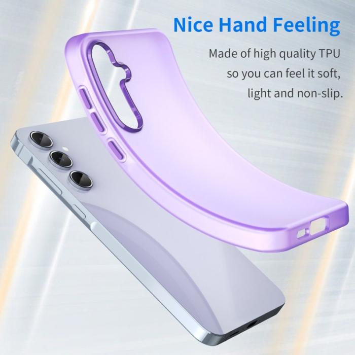 OEM - Mobilskal till Samsung Galaxy A55 5G TPU + PC Matt Transparent Design - Lila