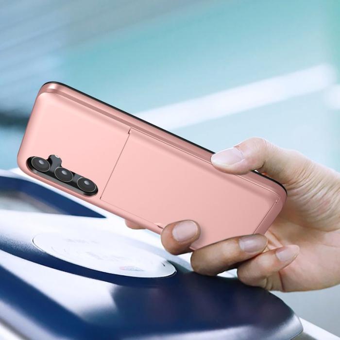 OEM - Samsung Galaxy A55 5G Skal TPU + PC Med Kortfack - Rosa