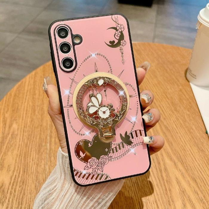 OEM - Samsung Galaxy A55 5G Skal TPU + PC Med Ställ - Rosa