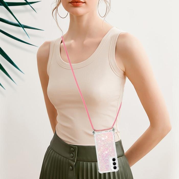 OEM - Samsung Galaxy A55 5G Skal TPU Quicksand Design - Rosa / Pentagram