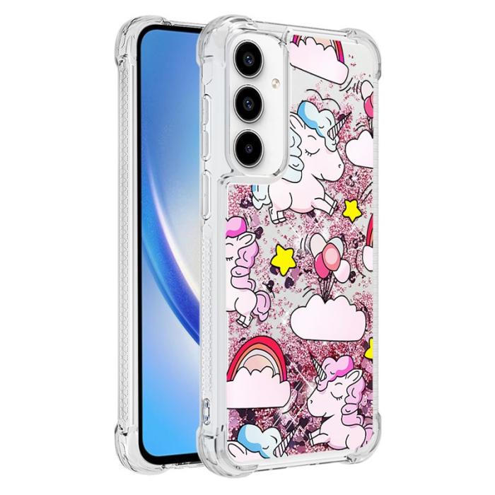 OEM - Samsung Galaxy A55 5G Skal TPU Snabbsand Mönster - Söt Häst och Moln