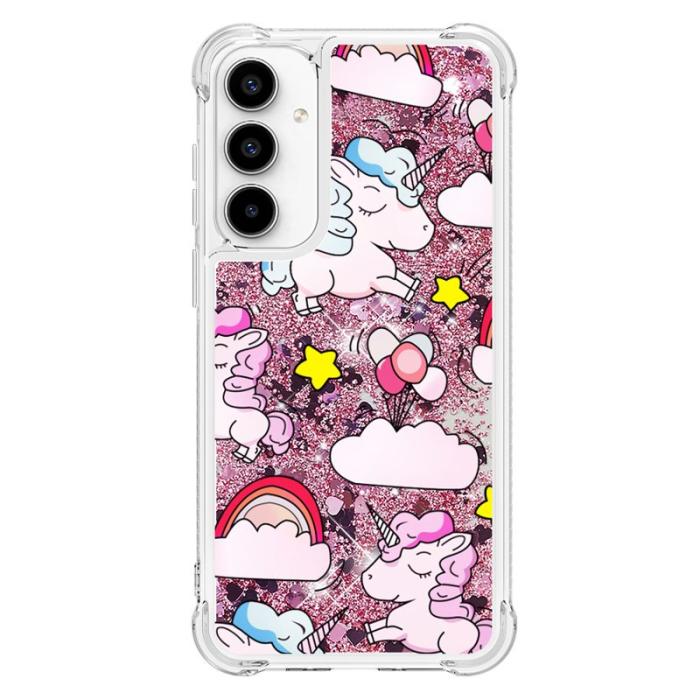 OEM - Samsung Galaxy A55 5G Skal TPU Snabbsand Mönster - Söt Häst och Moln