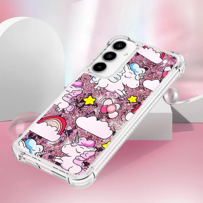 OEM - Samsung Galaxy A55 5G Skal TPU Snabbsand Mönster - Söt Häst och Moln