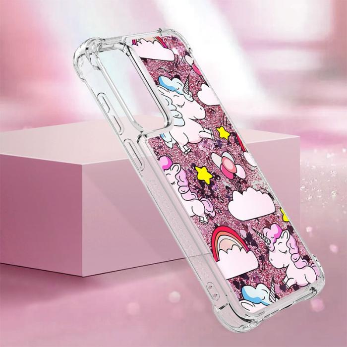 OEM - Samsung Galaxy A55 5G Skal TPU Snabbsand Mönster - Söt Häst och Moln