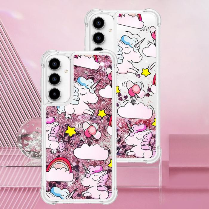 OEM - Samsung Galaxy A55 5G Skal TPU Snabbsand Mönster - Söt Häst och Moln
