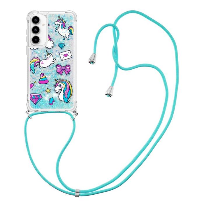 OEM - Samsung Galaxy A55 5G Skal TPU Snabbsandmönster - Häst och Diamant