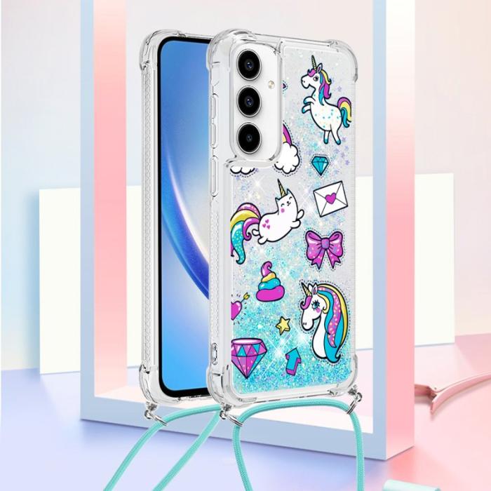 OEM - Samsung Galaxy A55 5G Skal TPU Snabbsandmönster - Häst och Diamant