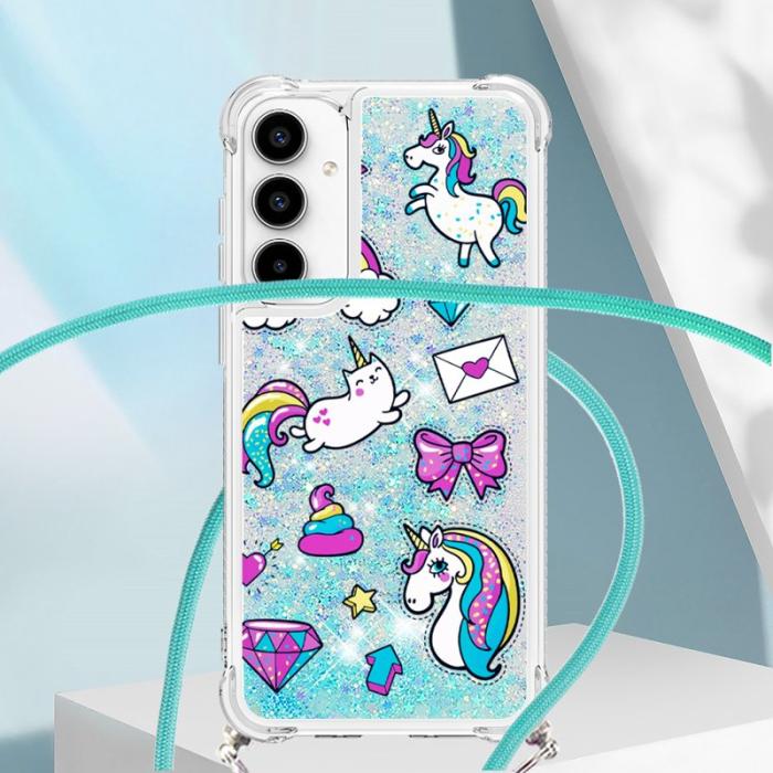 OEM - Samsung Galaxy A55 5G Skal TPU Snabbsandmönster - Häst och Diamant