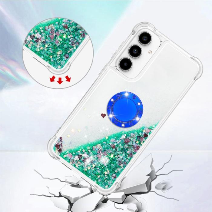 OEM - Samsung Galaxy A55 5G Mobilskal TPU Stöd - Grön / Hjärtan