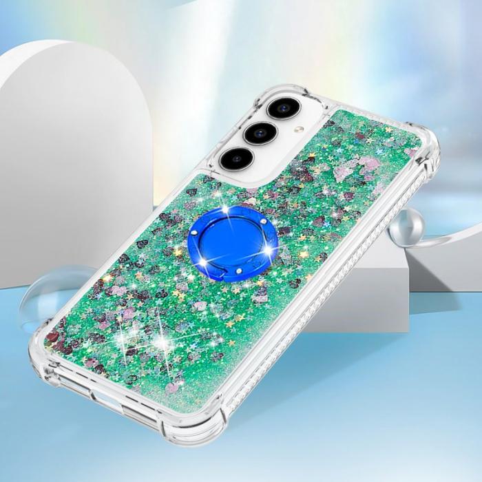 OEM - Samsung Galaxy A55 5G Mobilskal TPU Stöd - Grön / Hjärtan