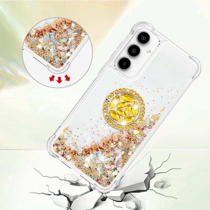 OEM - Samsung Galaxy A55 5G Skal TPU Stöd Skydd - Guld / Hjärtor