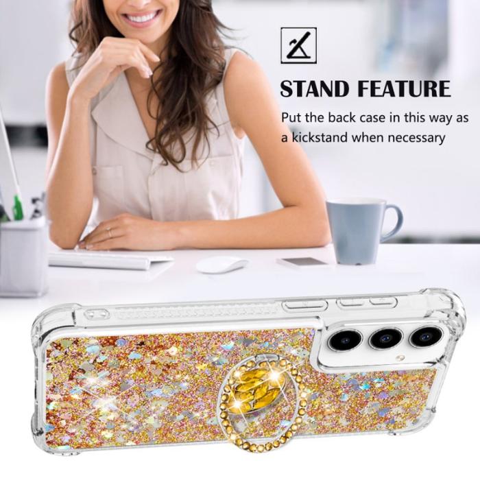 OEM - Samsung Galaxy A55 5G Skal TPU Stöd Skydd - Guld / Hjärtor