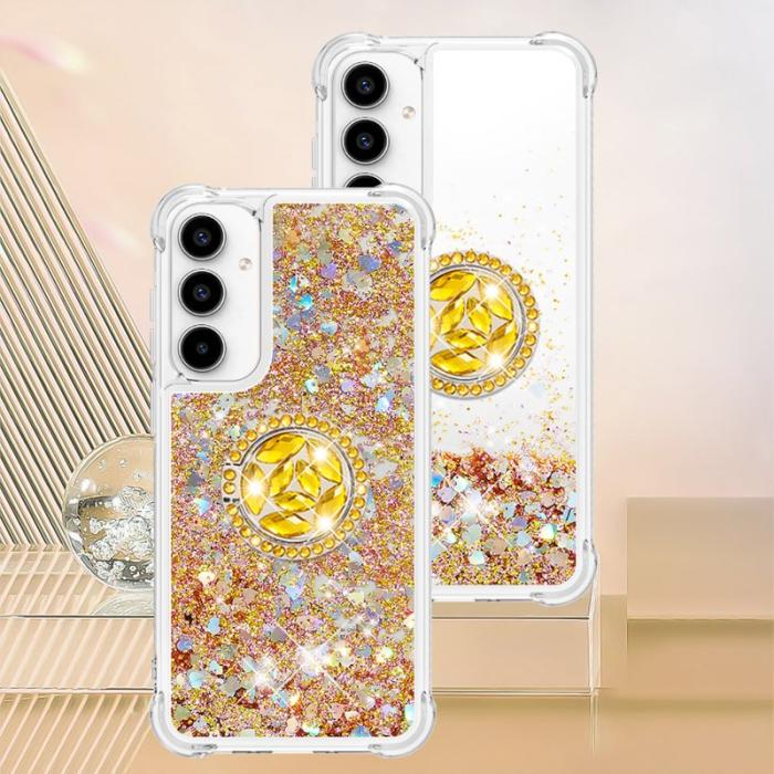 OEM - Samsung Galaxy A55 5G Skal TPU Stöd Skydd - Guld / Hjärtor