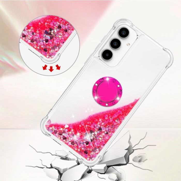 OEM - Samsung Galaxy A55 5G Skal TPU Stöd Skydd - Rosa / Hjärtor