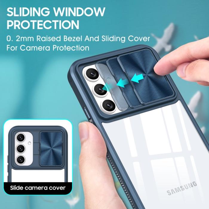 OEM - Samsung Galaxy A55 5G Skal TPU+PC Transparent - Marinblå