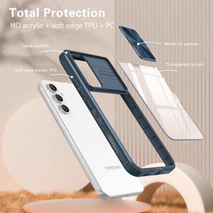 OEM - Samsung Galaxy A55 5G Skal TPU+PC Transparent - Marinblå