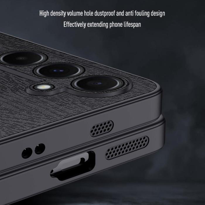 OEM - Samsung Galaxy A55 5G Skal Trätextur Konstläder - Grå