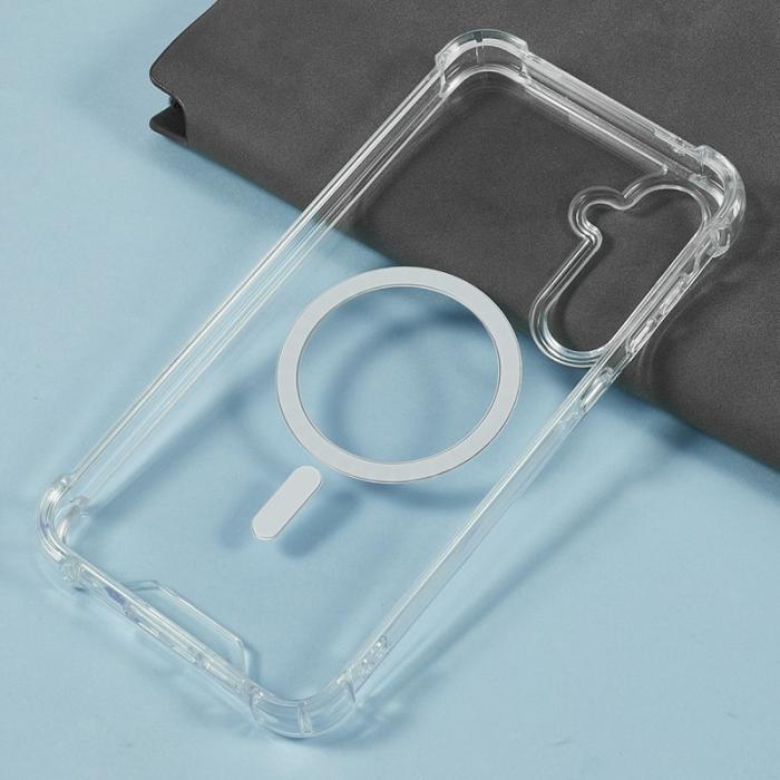 OEM - Samsung Galaxy A55 5G Skal Transparent Magnetiskt 1.5mm Stöttålig - Klar