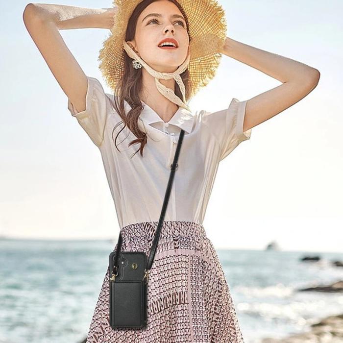 OEM - Samsung Galaxy A55 5G Skal Tri-Fold Fodral TPU+Konstläder - Svart