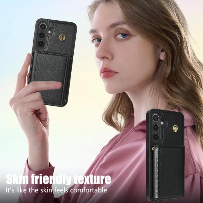 OEM - Samsung Galaxy A55 5G Skal Tri-Fold Fodral TPU+Konstläder - Svart