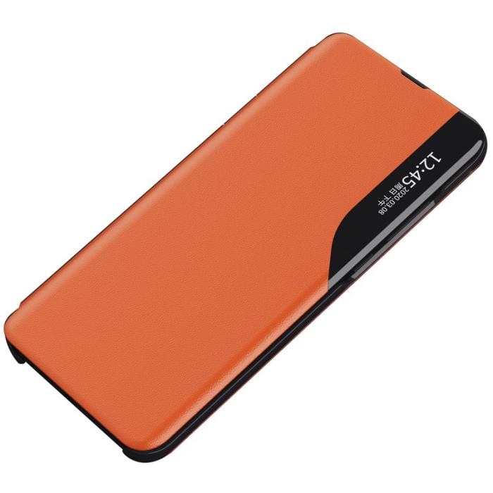 OEM - Samsung Galaxy A55 5G Skal View Window Konstläder Ställ - Orange