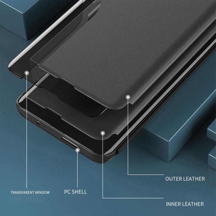 OEM - Samsung Galaxy A55 5G Skal View Window Konstläder Ställ - Orange