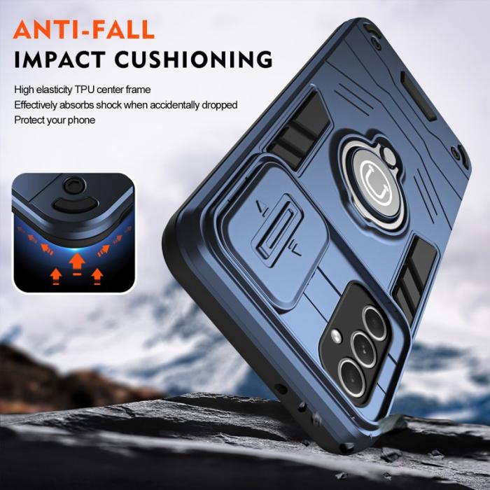 OEM - Samsung Galaxy A55 Skal Sliding Camshield PC+TPU - Blå