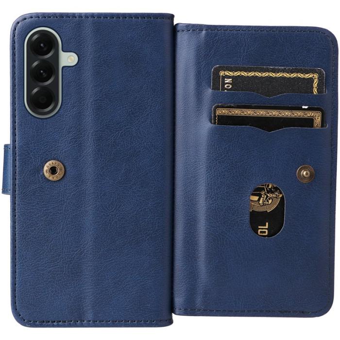 OEM - Samsung Galaxy A57 Plånboksfodral Konstläder 10 Kortfack - Blå