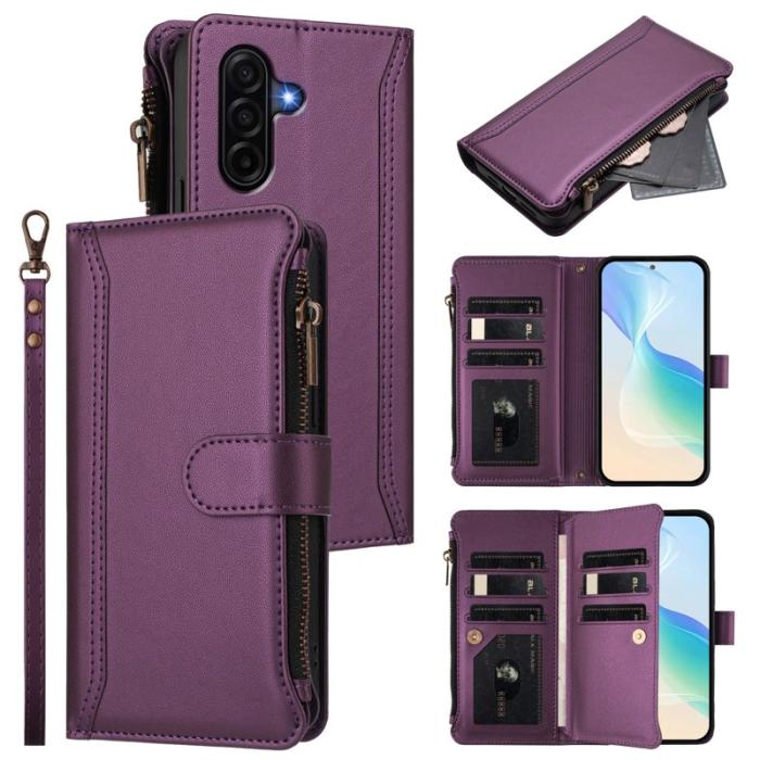 OEM - Samsung Galaxy A57 Plånboksfodral Konstläder 9 Kortfack - Lila