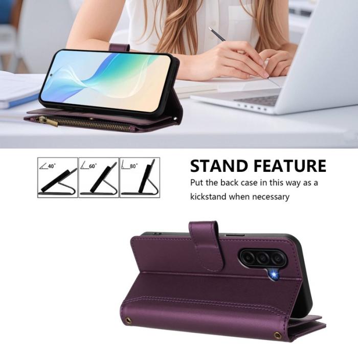 OEM - Samsung Galaxy A57 Plånboksfodral Konstläder 9 Kortfack - Lila