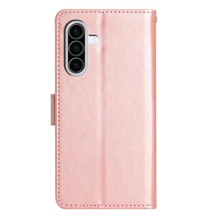 OEM - Samsung Galaxy A57 Plånboksfodral Konstläder Blomma Prägling - Roséguld