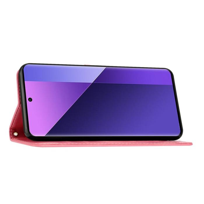 OEM - Samsung Galaxy A57 Plånboksfodral Konstläder Blomtryck - Rosa