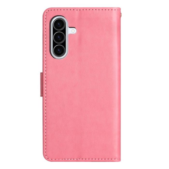 OEM - Samsung Galaxy A57 Plånboksfodral Konstläder Blomtryck - Rosa