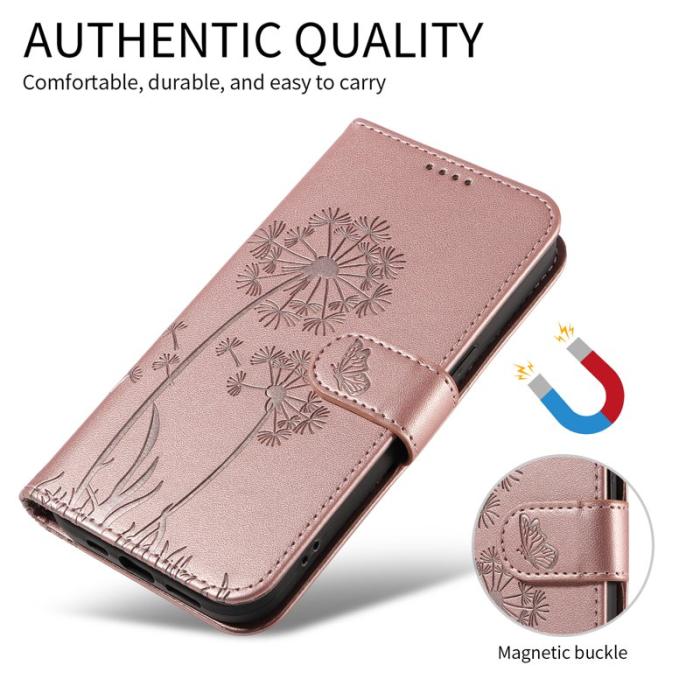 OEM - Samsung Galaxy A57 Plånboksfodral Konstläder Dandelion - Roséguld