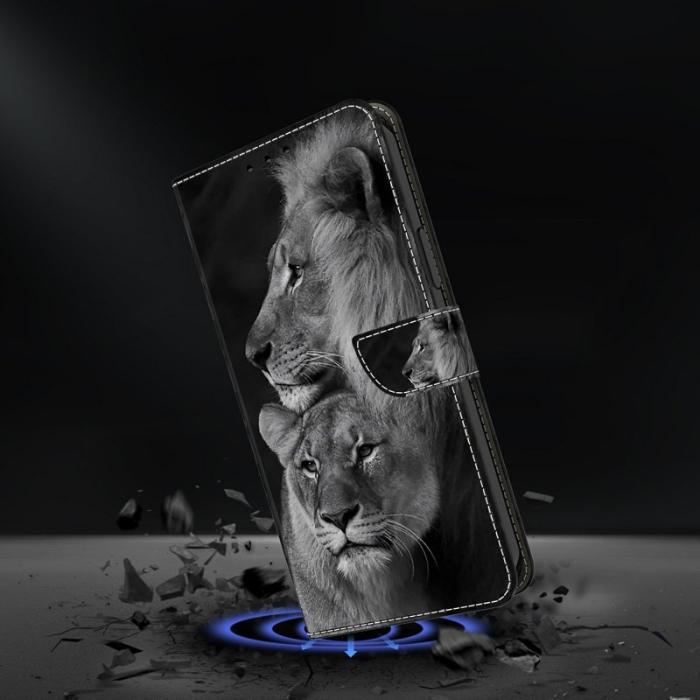 OEM - Samsung Galaxy A57 Plånboksfodral Konstläder Magnetisk Stängning - Couple Lions