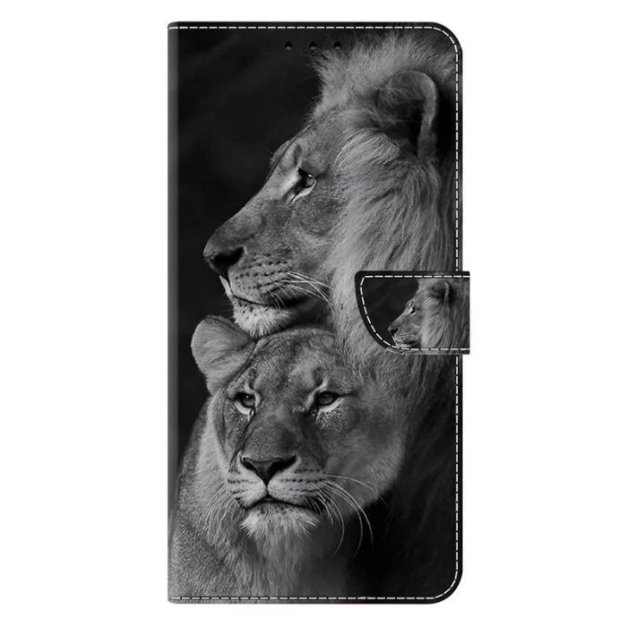 OEM - Samsung Galaxy A57 Plånboksfodral Konstläder Magnetisk Stängning - Couple Lions