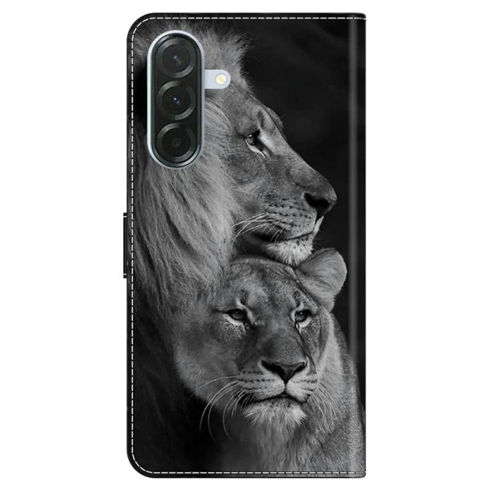 OEM - Samsung Galaxy A57 Plånboksfodral Konstläder Magnetisk Stängning - Couple Lions
