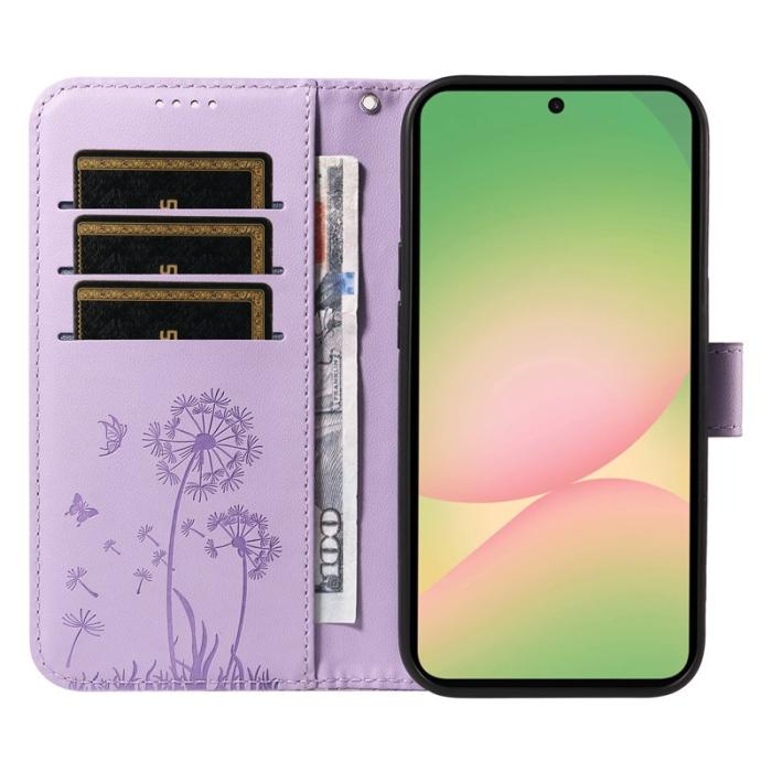 OEM - Samsung Galaxy A57 Plånboksfodral Konstläder Med Rem Dandelion - Lila
