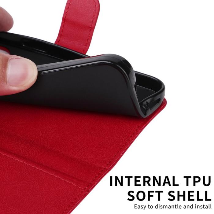 OEM - Samsung Galaxy A57 Plånboksfodral Konstläder Med Rem Ställ - Röd