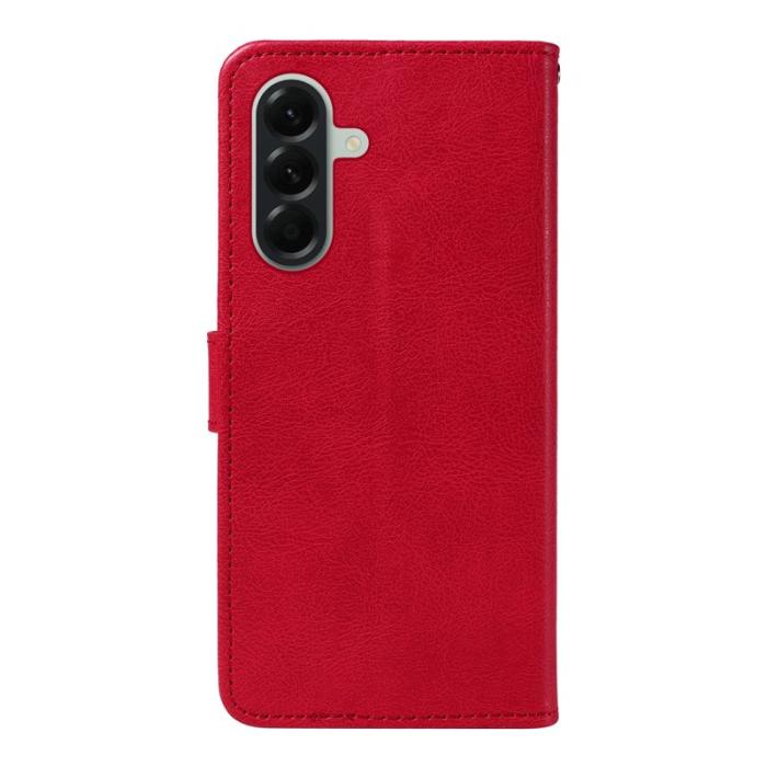 OEM - Samsung Galaxy A57 Plånboksfodral Konstläder Med Rem Ställ - Röd