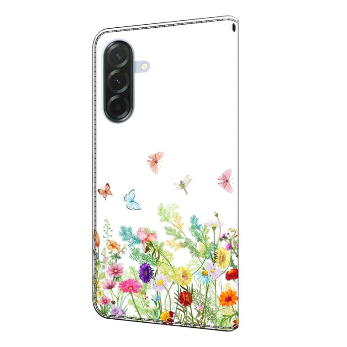 OEM - Samsung Galaxy A57 Plånboksfodral Konstläder Mönstertryck - Blommor och Gräs