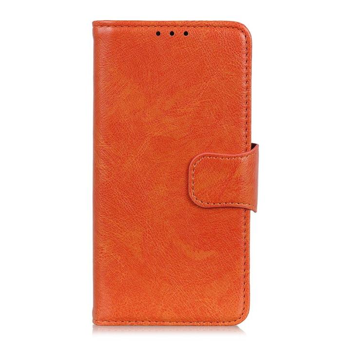 OEM - Samsung Galaxy A57 Plånboksfodral Äkta Läder RFID Skydd - Orange