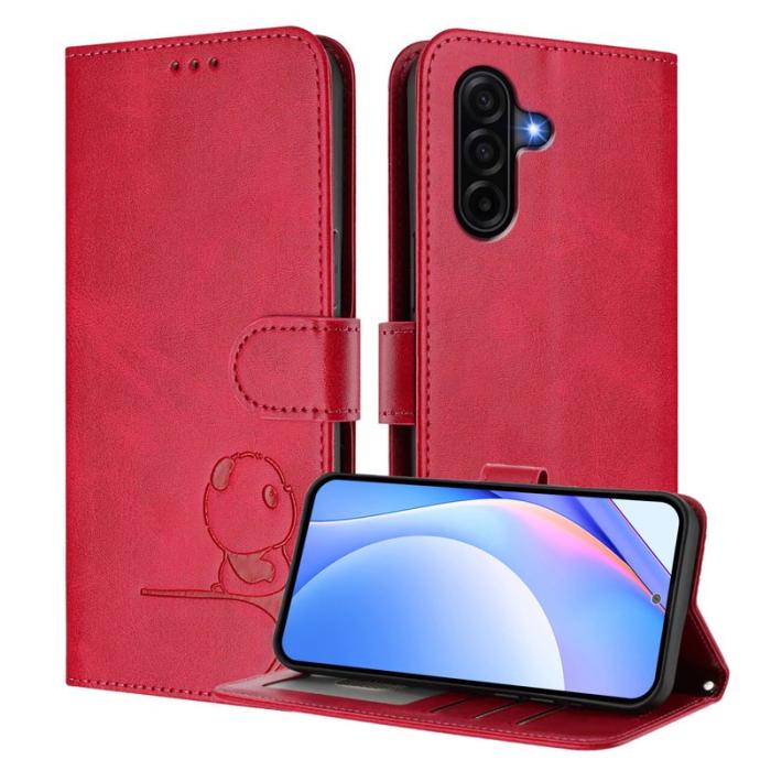 OEM - Samsung Galaxy A57 Plånboksfodral Konstläder RFID Skydd - Rosa