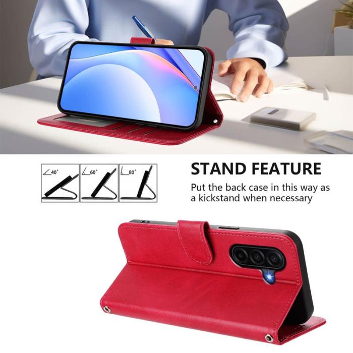 OEM - Samsung Galaxy A57 Plånboksfodral Konstläder RFID Skydd - Rosa