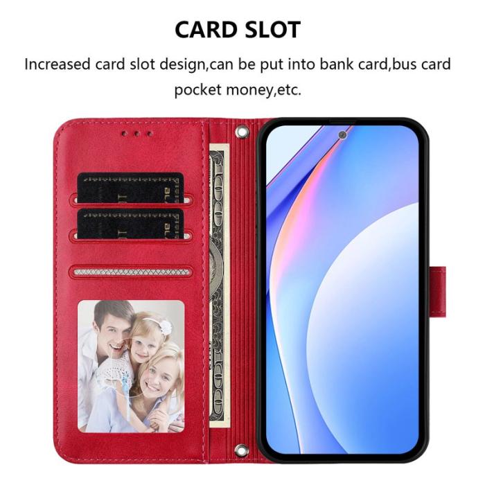 OEM - Samsung Galaxy A57 Plånboksfodral Konstläder RFID Skydd - Rosa