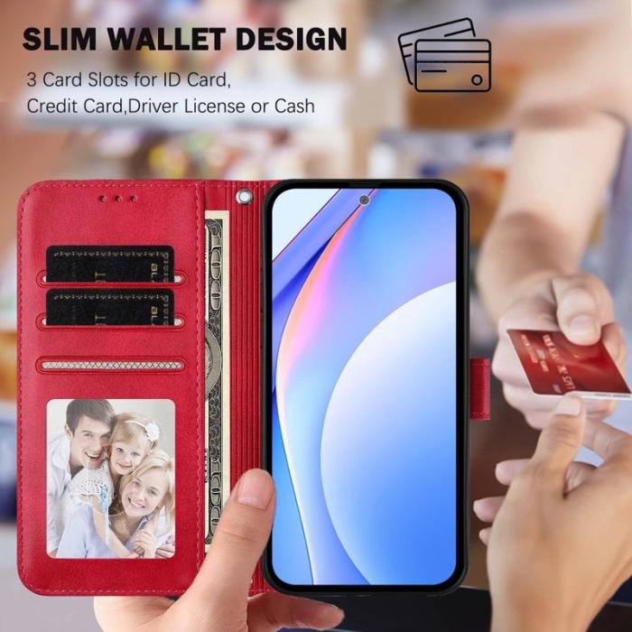 OEM - Samsung Galaxy A57 Plånboksfodral Konstläder RFID Skydd - Rosa