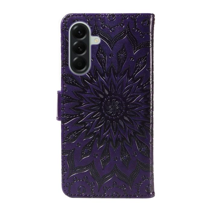 OEM - Samsung Galaxy A57 Plånboksfodral Konstläder Solrostryck - Lila